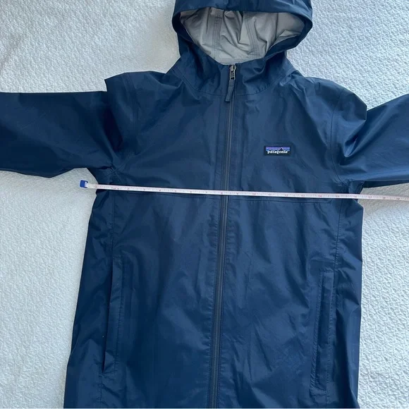 Patagonia Kids' Torrentshell 3L Rain Jacket Medium Navy Blue - Picture 3 of 7